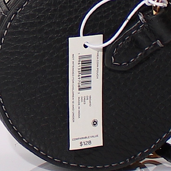 Tory Burch Thea Coin Pouch Keychain In Black - Picture 4 of 4